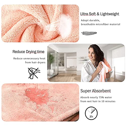 Fezora® Hair Towel Wrap Absorbent Towel Hair-Drying Bathrobe Magic Hair Warp Towel Super Quick-Drying Microfiber Bathing Cap for Women(Multicolor) - Image 5