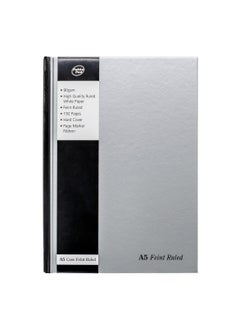 Pukka Pad Pukka Pads A5 Casebound Silver Notebook Pukka Pad A5 Silver Notebook with Ribbon Casebound Hard Cover 192 Pages 90gsm Ref RULA5  - Image 1