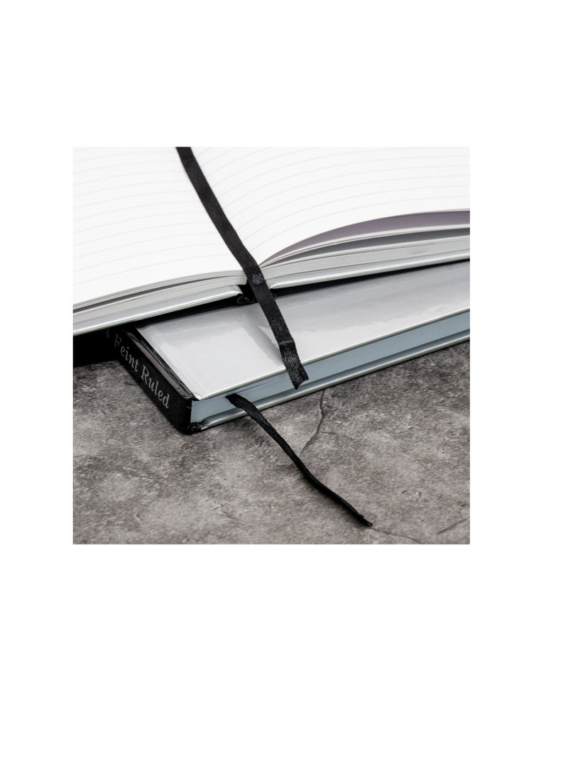 Pukka Pad - Pukka Pads A5 Casebound Silver Notebook Pukka Pad A5 Silver Notebook with Ribbon Casebound Hard Cover 192 Pages 90gsm Ref RULA5 - Image 1