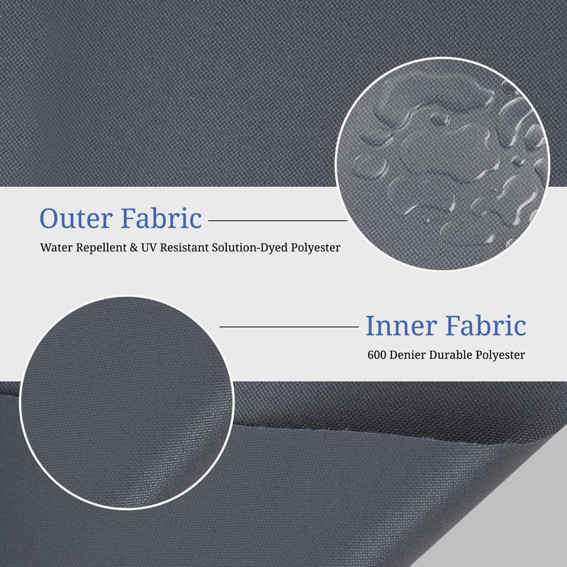 Covers & All Square Outdoor Cushion Covers for Patio Furniture Sets, Water, Tear & UV Resistant Polyester Cushion Slipcover with Zippers (Pack of 2) (32" W x 32" D x 4" Thick, Charcoal Gray) - Image 3
