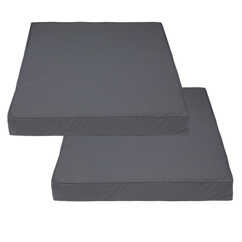 Covers & All Square Outdoor Cushion Covers for Patio Furniture Sets, Water, Tear & UV Resistant Polyester Cushion Slipcover with Zippers (Pack of 2) (32" W x 32" D x 4" Thick, Charcoal Gray) - Image 1