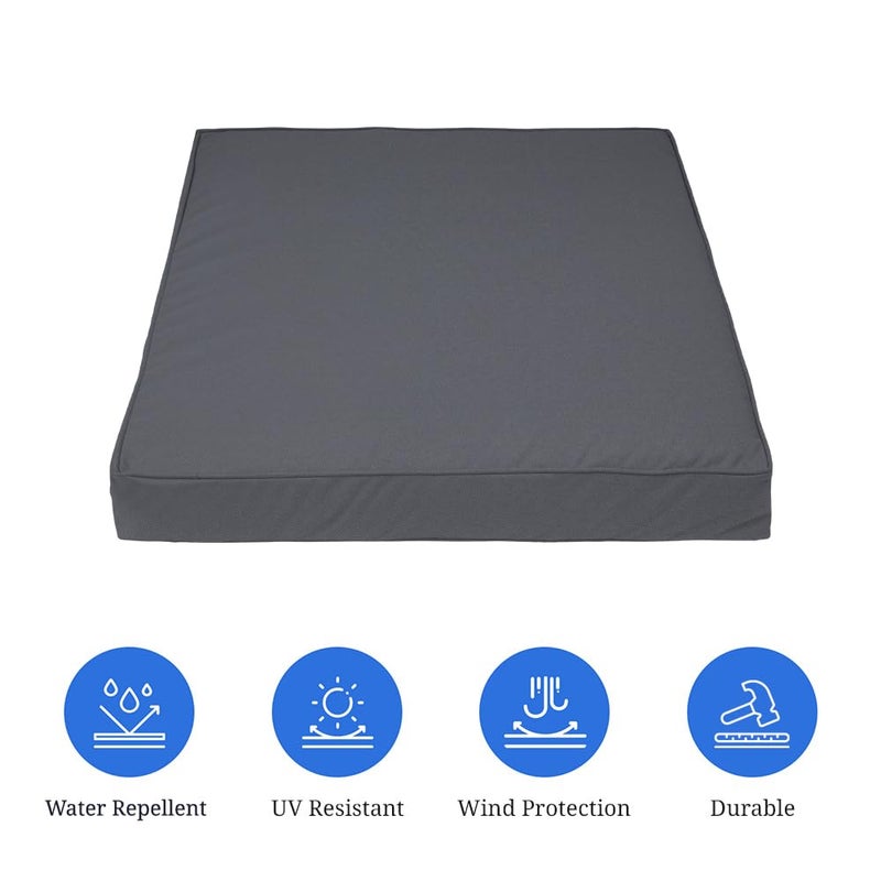 Covers & All Square Outdoor Cushion Covers for Patio Furniture Sets, Water, Tear & UV Resistant Polyester Cushion Slipcover with Zippers (Pack of 2) (32" W x 32" D x 4" Thick, Charcoal Gray) - Image 5