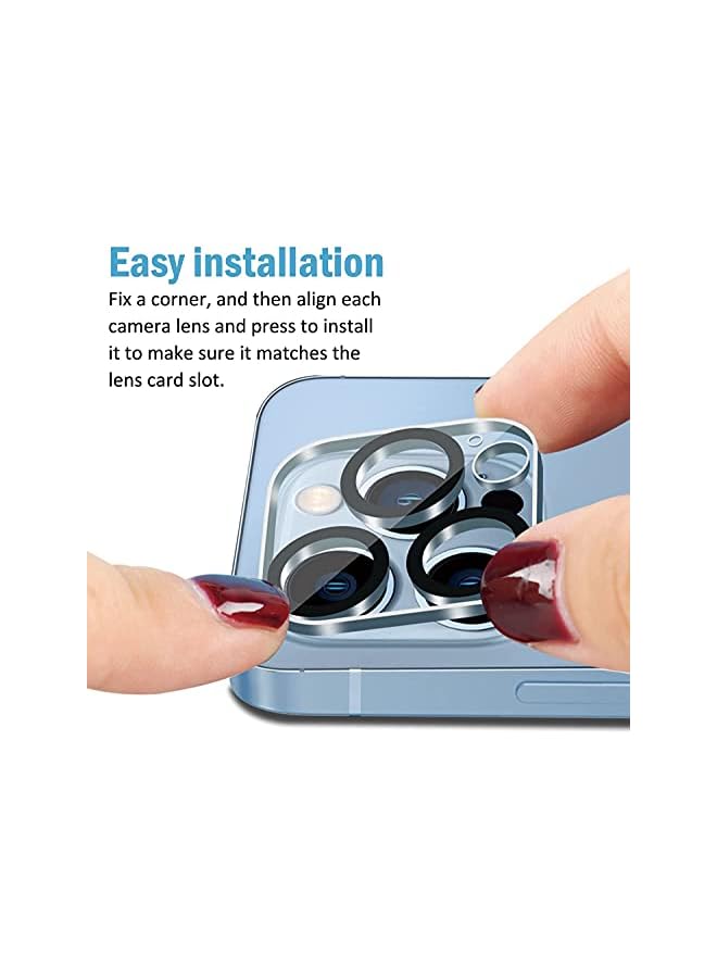 Zaboon Pack] Compatible With Iphone 13 Pro Max/Iphone 13 Pro Camera Lens Protector Tempered Glass,[Case Friendly][Scratch-Resistant][Easy Installation] - Black Circle (13 Pro Max/13 Pro, Clear) - Image 5