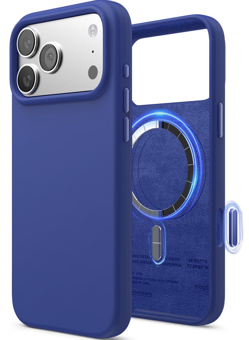 Elago Magnetic Liquid Silicone for iPhone 17 Pro MAX case cover [Camera Control Button Cover] compatible with MagSafe Shockproof - Cobalt Blue - Image 1
