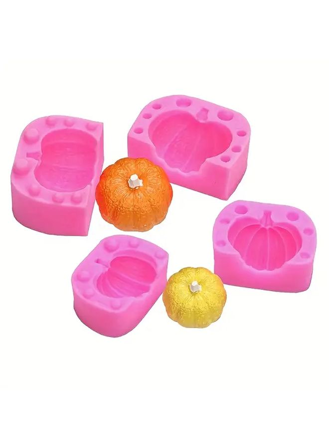 Large 3D Halloween Pumpkin Silicone Mold for Fondant Chocolate Candle Making - Image 1