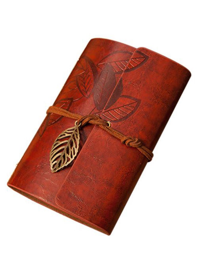 نيبمينينت دفتر ملاحظات بصفحات واسعة مسطرة مع دلاية بتصميم ورقة شجر بني