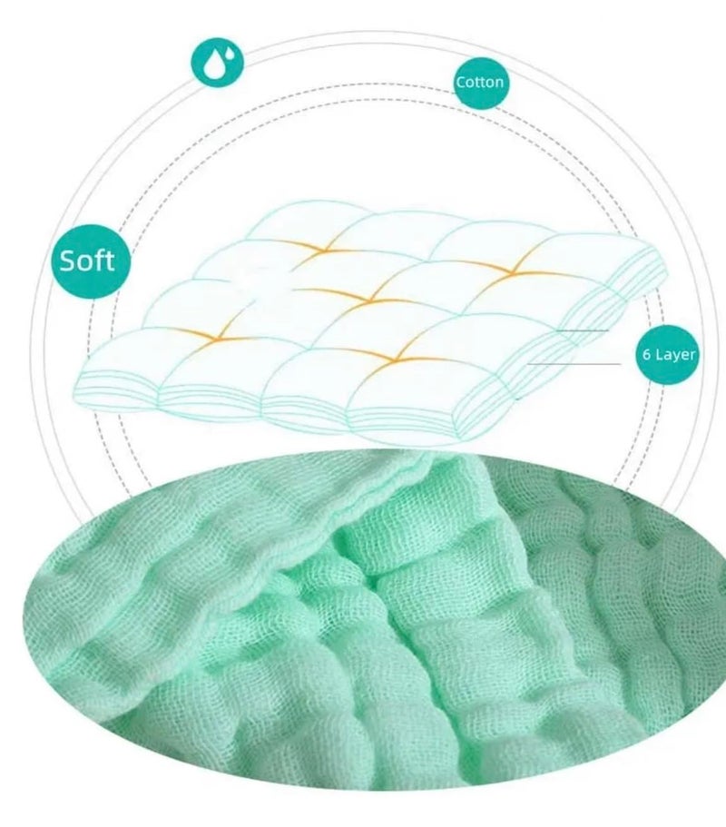heartbury 100% Organic Cotton 6 Layer Ultra-Soft Muslin Blanket for Baby, Bath Towel for New Born Baby - 110X110 cm - (0-3 Years) (100 * 110Solid Yellow) - Image 3