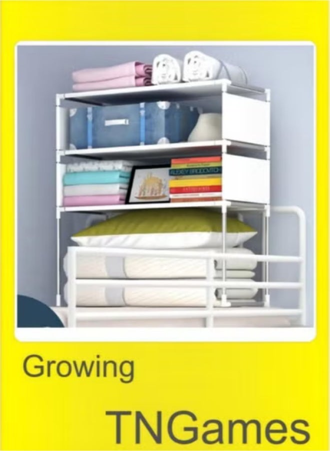 TNGames رف تخزين، مناسب للسكن الجامعي، أبيض - Image 1