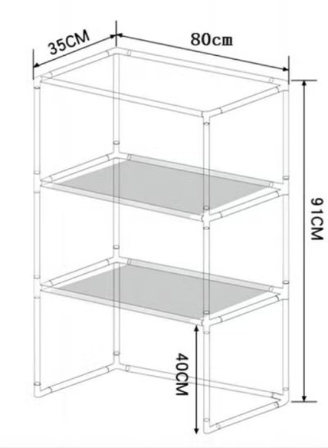 TNGames رف تخزين، مناسب للسكن الجامعي، أبيض - Image 2