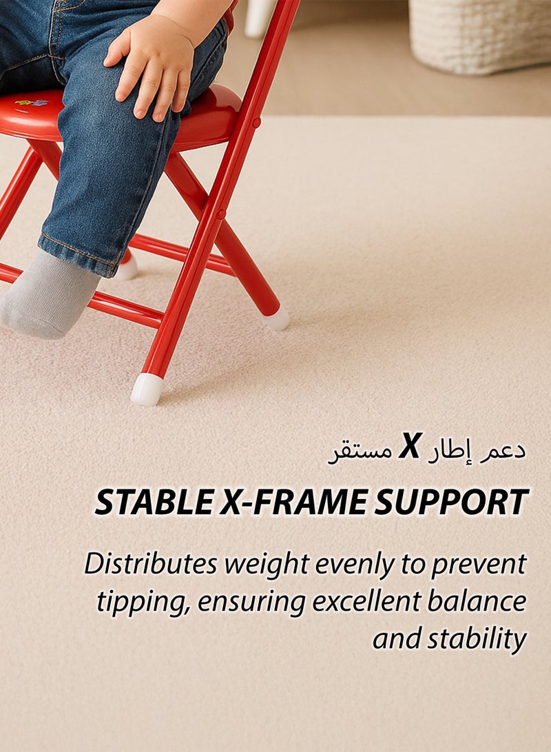 توشيونيكس كرسي أطفال قابل للطي مع مقعد إسفنجي بوسادة صرير - كرسي محمول وخفيف الوزن للأطفال الصغار، كرسي أنشطة صغير سهل الطي للأطفال، معدات سفر، أثاث الحضانة وغرفة اللعب، كرسي ألعاب للأطفال يصدر صريرًا للاستخدام الداخلي والخارجي - متوفر بألوان وتصميمات مختلفة، كرسي صوتي للأعمار من 1 و2 و3 و4 و5 سنوات - Image 4