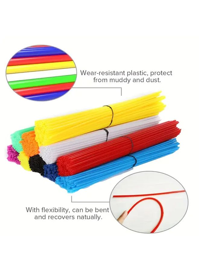 Motorcycle Wheel Spoke Protector Rim Skin Decorative Strip Yellow 36pcs - Image 3