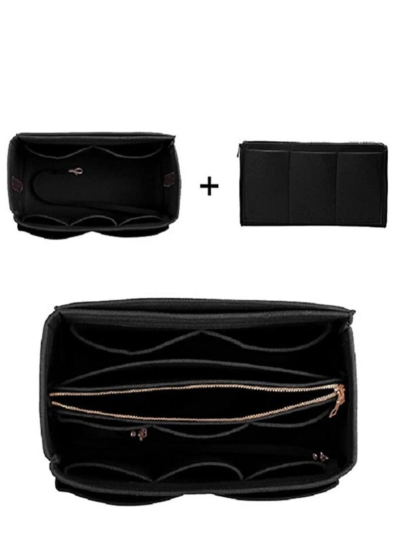 LYNLYN Felt Purse Bag Organizer Insert with zipper For Speedy Neverfull Tote and More  - Image 2
