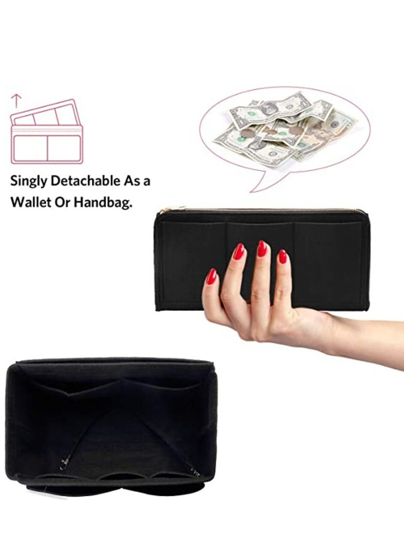 LYNLYN Felt Purse Bag Organizer Insert with zipper For Speedy Neverfull Tote and More  - Image 4