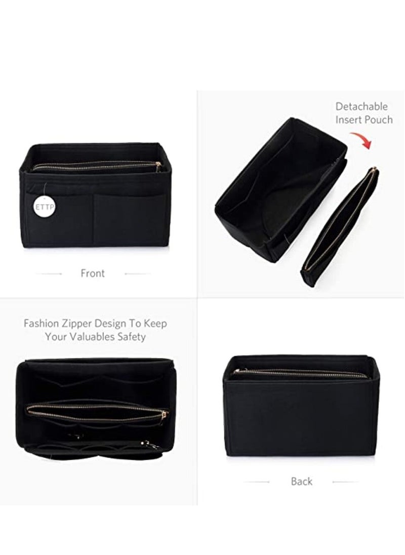 LYNLYN Felt Purse Bag Organizer Insert with zipper For Speedy Neverfull Tote and More  - Image 5