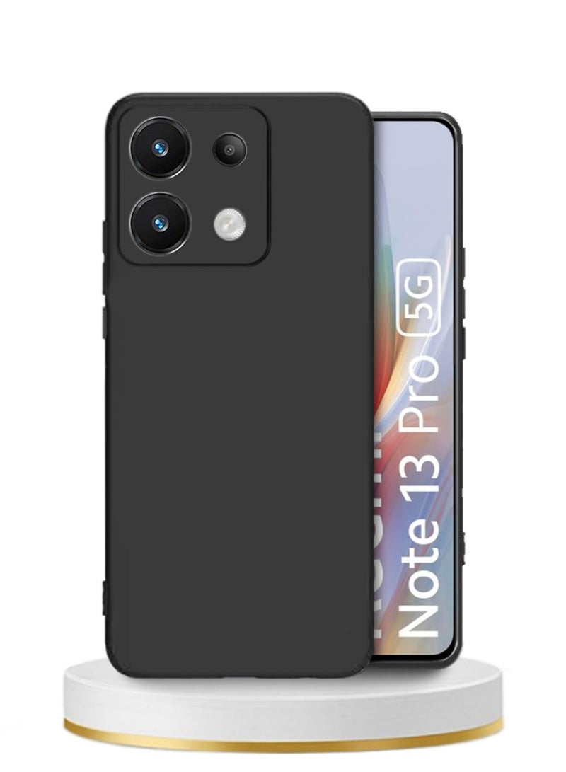 Techie Stylish TPU Silicone Back Cover Case for Xiaomi Redmi Note 13 Pro – Slim Fit Design, Smooth and Soft – Black - Image 1