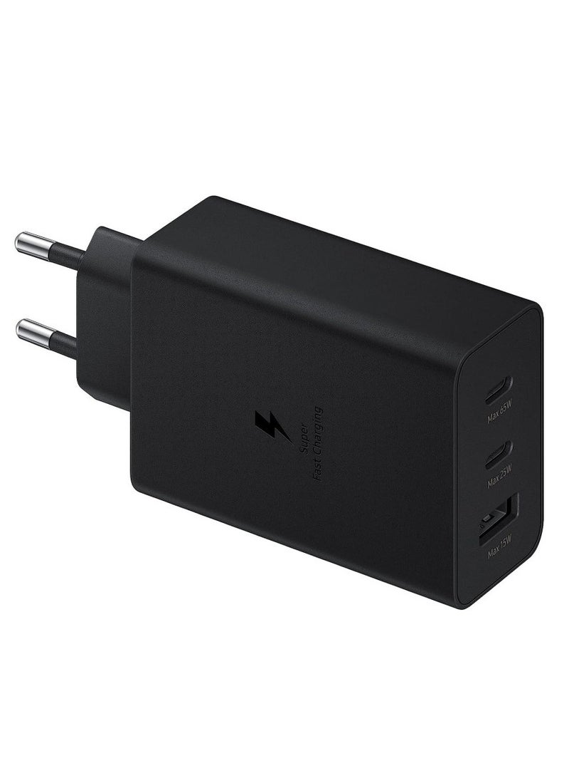 "ELTRAZONE 65W Power Adapter Trio – Black, Multi-Device Charging Solution"