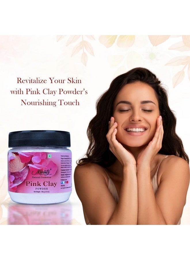 Mirintz - Mirintz 100% Pink Clay Powder | (100 gms) Pink Clay Mask for Face | Hydrating & Exfoliating Face Mask | Perfect for Natural DIY Skin Cleansers, Masks & Scrubs | Pink Clay Face Masks Skincare - Image 1