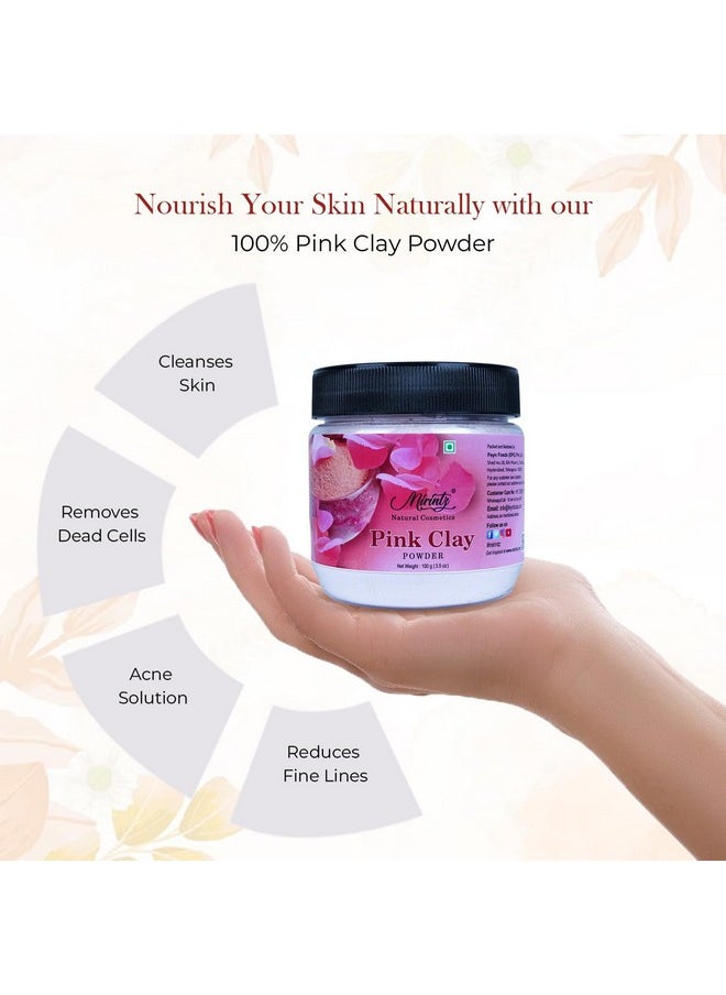 Mirintz - Mirintz 100% Pink Clay Powder | (100 gms) Pink Clay Mask for Face | Hydrating & Exfoliating Face Mask | Perfect for Natural DIY Skin Cleansers, Masks & Scrubs | Pink Clay Face Masks Skincare - Image 1
