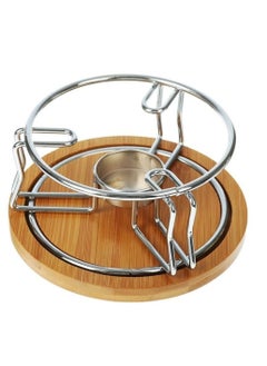 Cc Stainless Steel Tea And Coffee Warmer With Wooden Base 12Cm  - Image 2