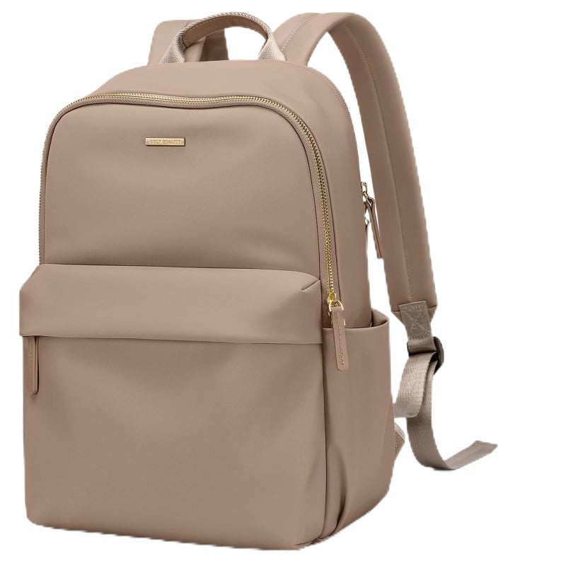 GOLF QUALITY Laptop Backpack for Women Fit 14 Inch Stylish Daypack Notebook Travel Work Commuter Casual Daypack Backpack Purse for Women Travel Business (Champagne Brown) - Image 1