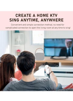 DIGI CORE Mini Karaoke Machine Portable Speaker Bluetooth Karaoke Speaker With Wireless Mic For Kids And Adults Mini Wireless Speaker For Indoor And Outdoor Party And Birthday Bluetooth Speaker White  - Image 3