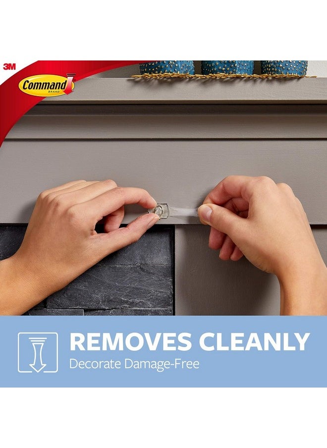 Command Plastic Clear Decorating & Organizing Wall Hooks, Holds Strongly, Reusable, Adhesive Hooks For Wall, Multi-Surface Damage Free Hooks For Hanging (Transparent, 20 Clips, 24 Strips)  - Image 2