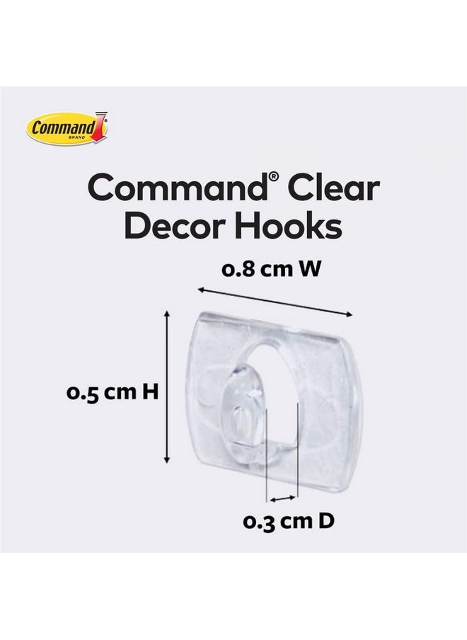 Command Plastic Clear Decorating & Organizing Wall Hooks, Holds Strongly, Reusable, Adhesive Hooks For Wall, Multi-Surface Damage Free Hooks For Hanging (Transparent, 20 Clips, 24 Strips)  - Image 5
