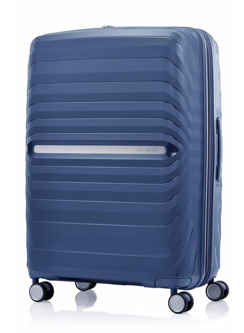 Samsonite Octolite Neo Suitcase Check-In Size 75 cm / 28 inch, 4 Spinner Wheels, Hard Top, Polypropylene, Blue|TSA Combination Lock|Expandable|Anti-Theft Secuirty Zipper|Inner Mesh Pocket - 3 Years International Warranty - Image 1