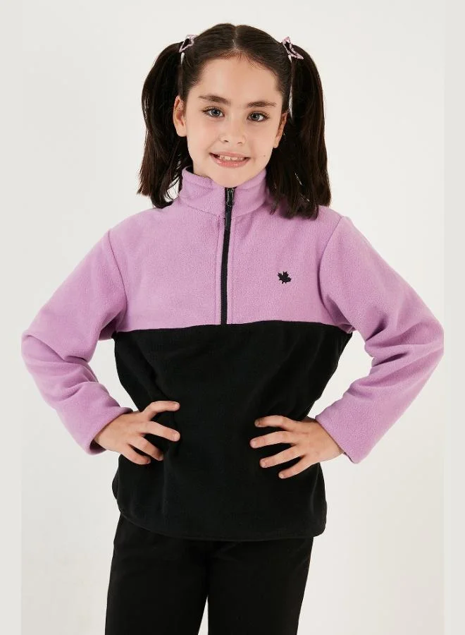 Lela Lela Soft Texture Half Zipper Color Block Stand Collar 2-Pack Polar Kids POLAR 5905004S2