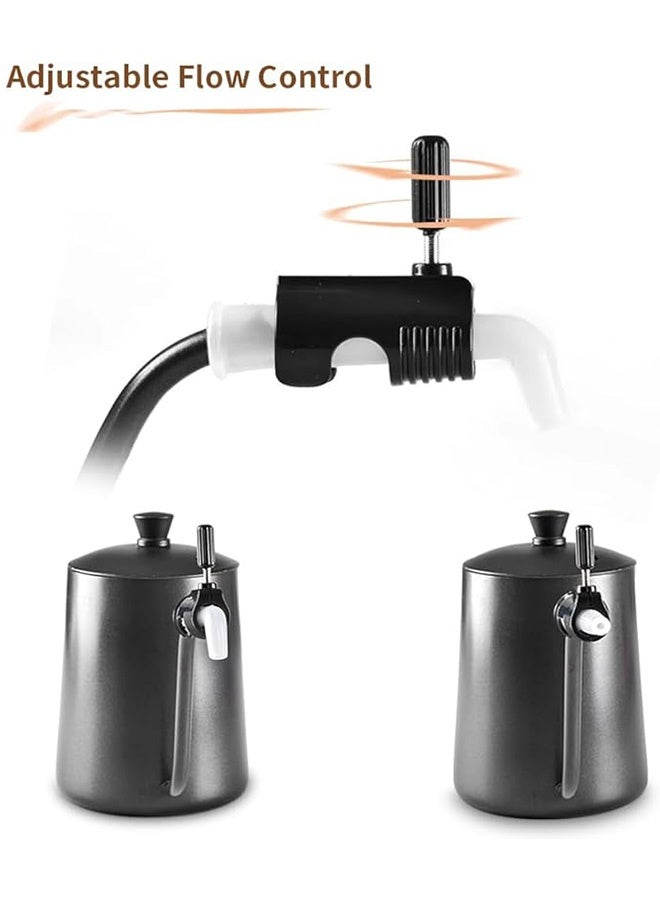 صب فوق غلاية القهوة قطرة-منفذ - قطرة ملحقات صانع القهوة، محول منفذ طويل، تدفق قابل للتعديل صب وعاء القهوة السيليكون - Image 2