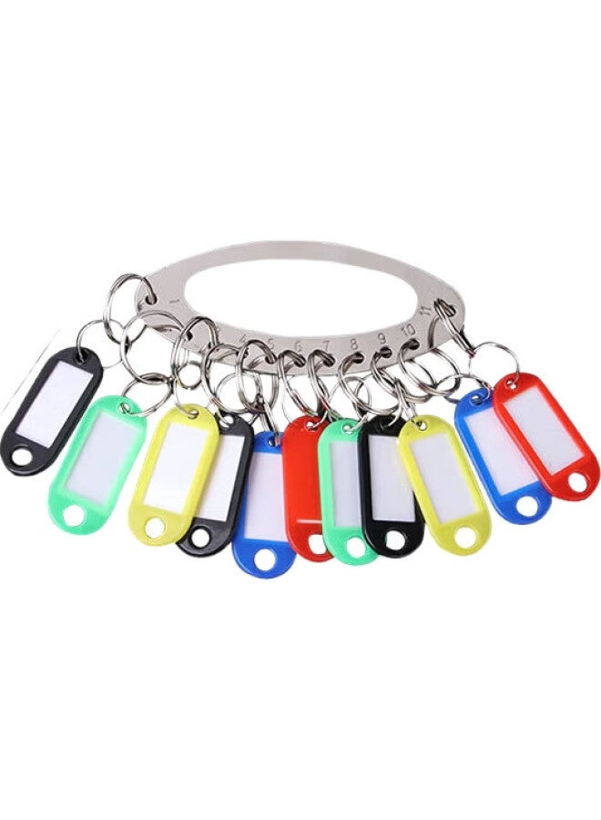 Tatanice (Two-Pack) Key Ring, Key Chain With Marker, Dormitory Key Management Storage, Handheld Metal Key Management Tag, 11-Slot With Marker - Image 2