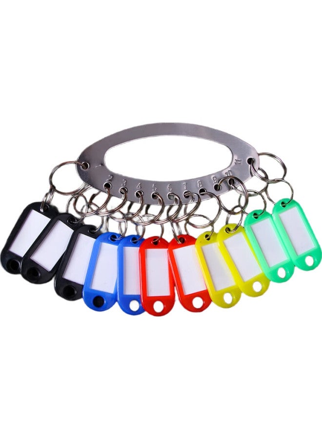 Tatanice (Two-Pack) Key Ring, Key Chain With Marker, Dormitory Key Management Storage, Handheld Metal Key Management Tag, 11-Slot With Marker - Image 1