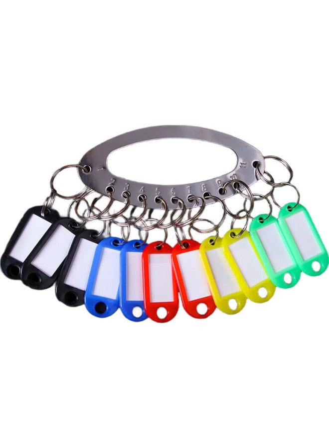 Tatanice (Two-Pack) Key Ring, Key Chain With Marker, Dormitory Key Management Storage, Handheld Metal Key Management Tag, 11-Slot With Marker - Image 3