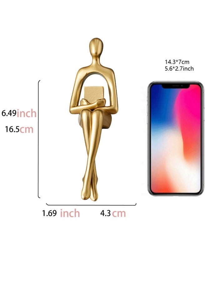 general Modern Home Decor Thinker Statues, 3pcs Resin Abstract Sitting Sculpture Home Decorations for Bookshelf Living Room Office Desk Shelf Coffee Table - Image 2