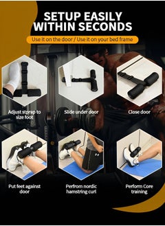 GROIC Sit Up Exercise Equipment, Hamstring Curl Strap Machine, Door Sit Up Bar for Home Gym or Home Workout Portable and Adjustable Workout Bar and Sit Up Foot Holder  - Image 4