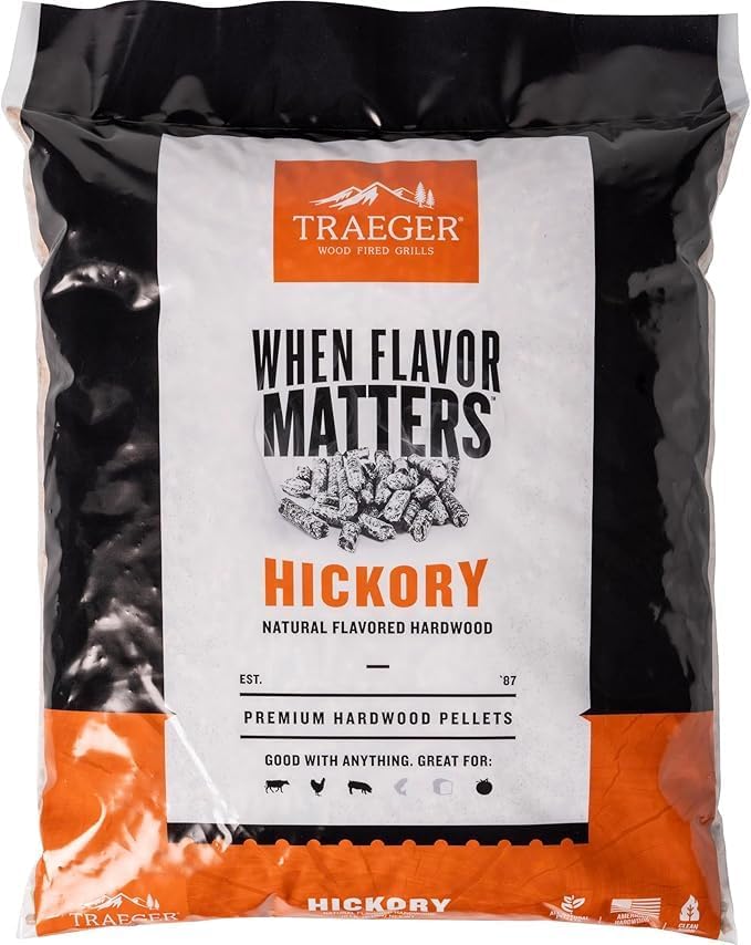 TRAEGER PEL319 Hickory 100% All-Natural Hardwood Grill Pellets - Image 1