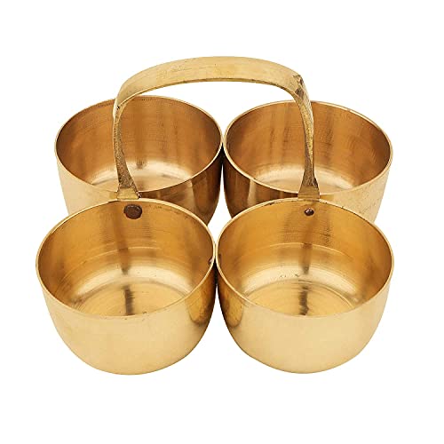 GUG 100% Pure Brass Chopda Chandan Roli Chopda, Chawal-Akshat-Haldi, Kumkum Box Chopda for Gift and Pooja Decorative Purpose Item - Image 1