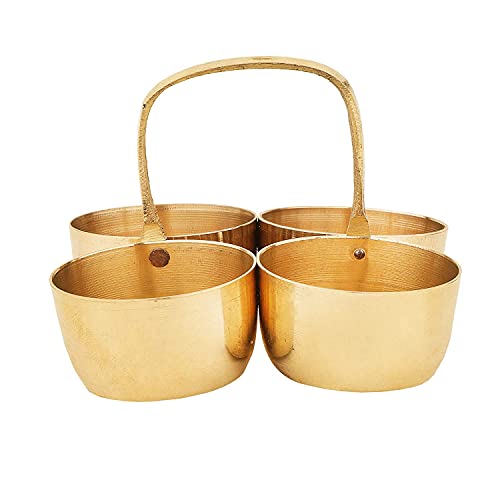 GUG 100% Pure Brass Chopda Chandan Roli Chopda, Chawal-Akshat-Haldi, Kumkum Box Chopda for Gift and Pooja Decorative Purpose Item - Image 4