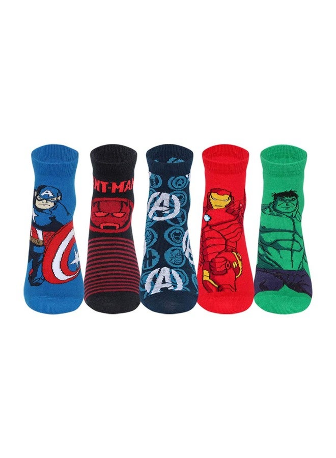 Supersox Ankle Length Disney Character Socks for Kids, Made with Breathable, Anti Odour & Moisture Absorbent Combed Cotton with a Extra Durable Welt, Ideal For All Day Wear (Pack Of 5), Assorted - Image 1