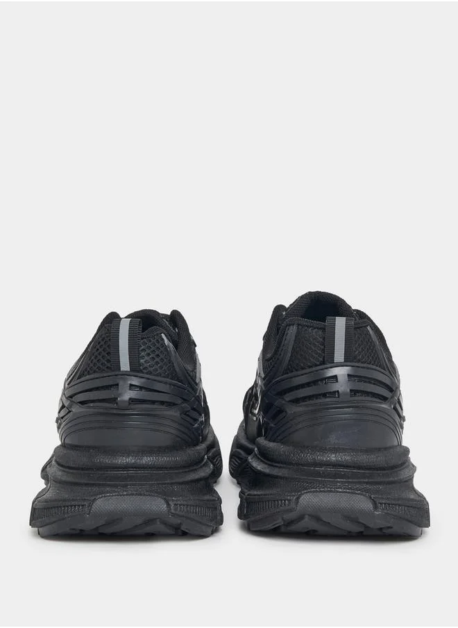 Styli Mesh Web Design Chunky Sneakers