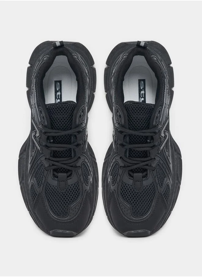 Styli Mesh Web Design Chunky Sneakers