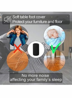 KASTWAVE 16 Pcs Chair Leg Socks High Elastic Knitted Floor Protectors Thickening Furniture Socks Black Covers Set Move Easily and Reduce Noise  - Image 4