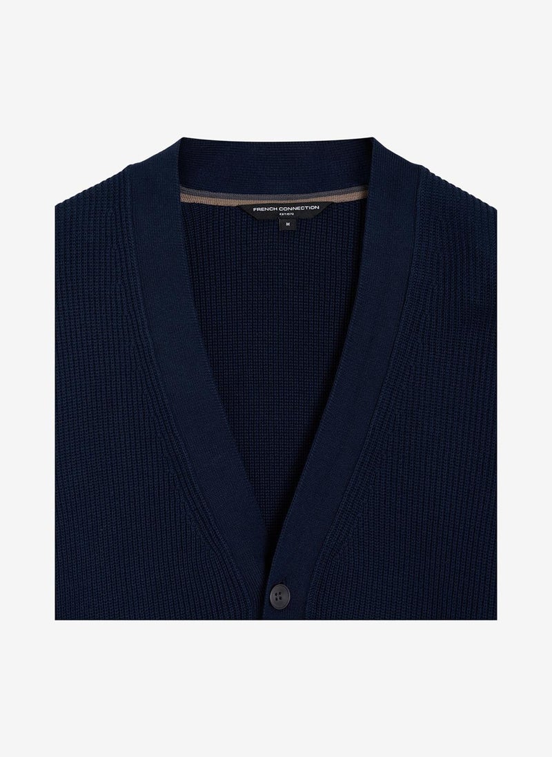 French Connection Men's Navy Knit Cardigans - Image 5