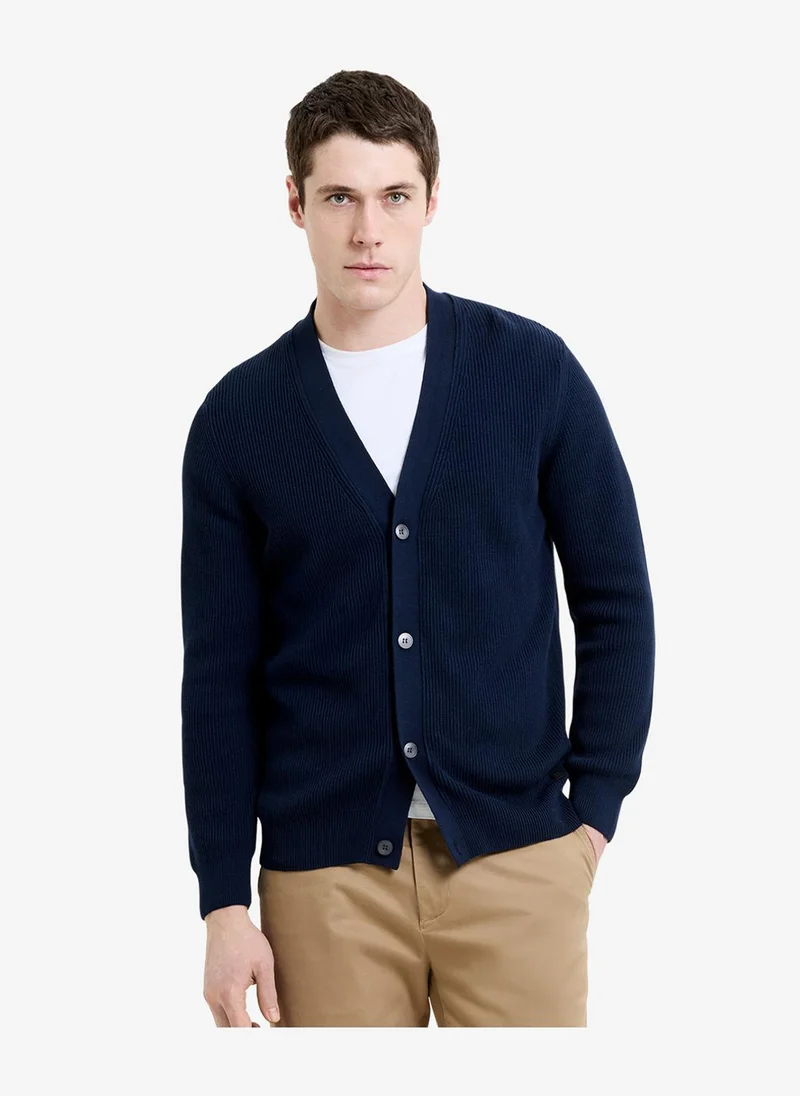 فرنش كونكشن Men's Navy Knit Cardigans