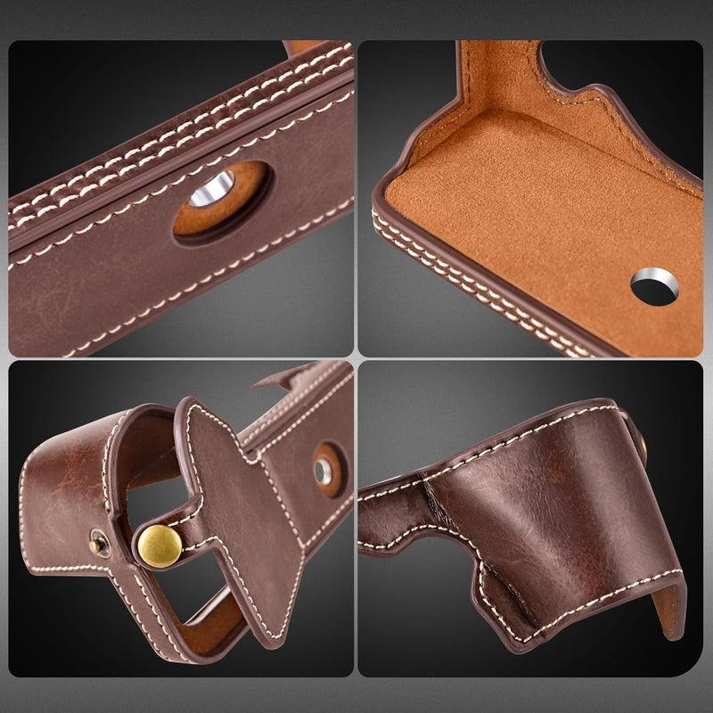 Rieibi XH2S XH2 Case  Quality PU Leather Half Case for Fujifilm XH2S XH2 Digital Camera  Body Protective Grip Case for Fuji XH2s XH2  Coffee - Image 3