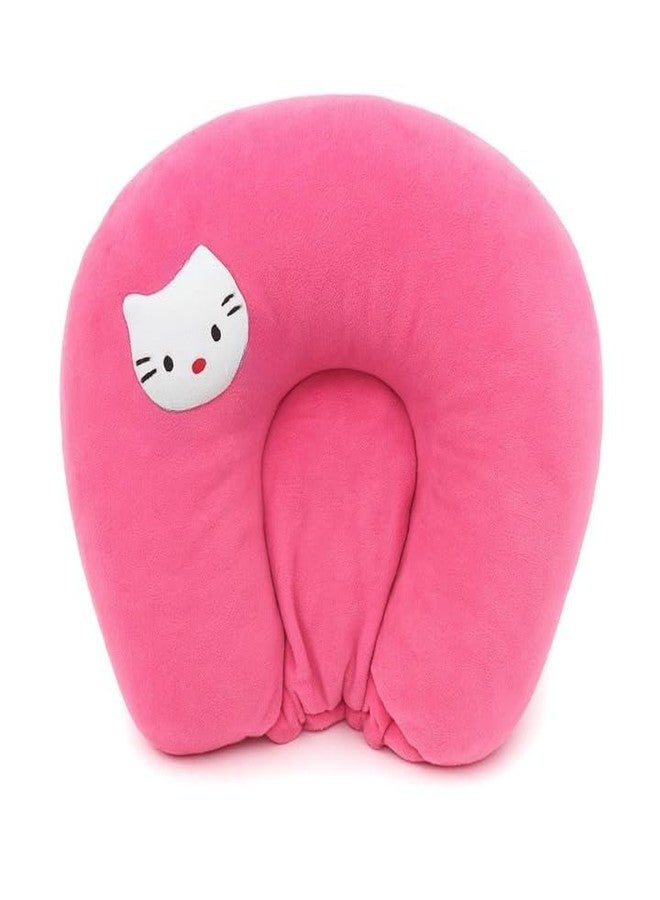 S-SQUARE Seed Pillow for New Born Baby Ideal for Round Head Shaping Seed Pillow with Foam Cotton Cover U Shape for Head Shaping Baby 0 to 18 Months Kids (Pink) - Image 1