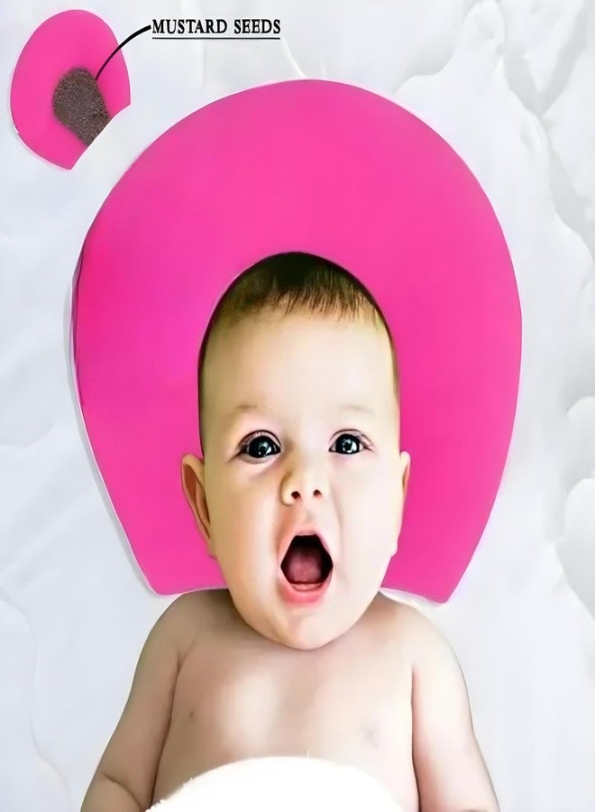 S-SQUARE Seed Pillow for New Born Baby Ideal for Round Head Shaping Seed Pillow with Foam Cotton Cover U Shape for Head Shaping Baby 0 to 18 Months Kids (Pink) - Image 3