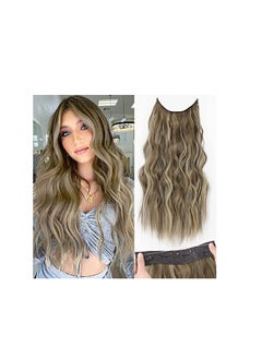 RedMapleTEK Big Wavy Long Curly Hair, 4 Safety Clip Long Wavy Synthetic Fiber Wig Pieces 