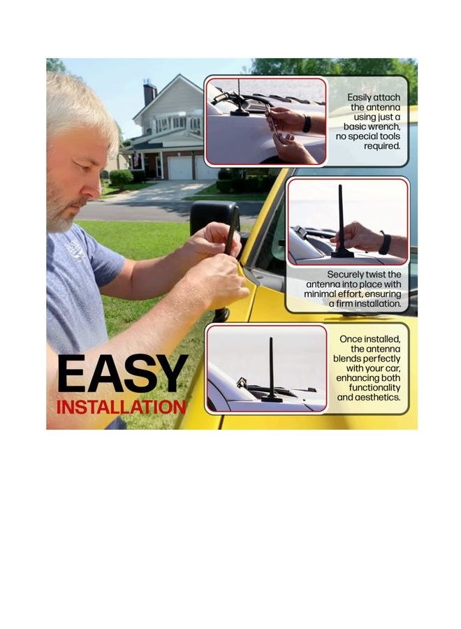 Votex The Original 6 3/4 Inch - Car Wash Proof Short EPDM Rubber Antenna - USA Stainless Steel Threading - Powerful Internal Copper Coil/Premium Reception - Image 5