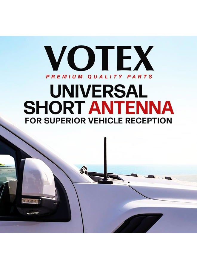 Votex The Original 6 3/4 Inch - Car Wash Proof Short EPDM Rubber Antenna - USA Stainless Steel Threading - Powerful Internal Copper Coil/Premium Reception - Image 2